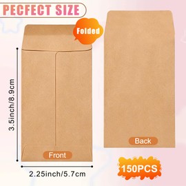 150 PCS 2.25"×3.5" Small Coin Envelopes