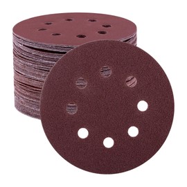 BOOMET Sandpaper Velcro Sanding Discs 125 mm 8 Hole Sets · P240 Pack of 100 · Ideal for Random Orbital Sanders, Various Grits · 40/60/80/100/120/240 · for Precise Sanding