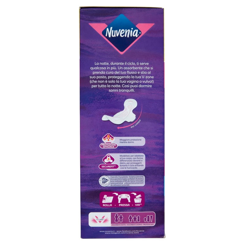 Nuvenia - Ultra Night Absorbent with Wings - Breathable and