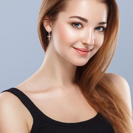 Music Note Earrings for Women Sterling Silver Music Cross Earrings Musical Cross Jewelry Gifts for Lovers