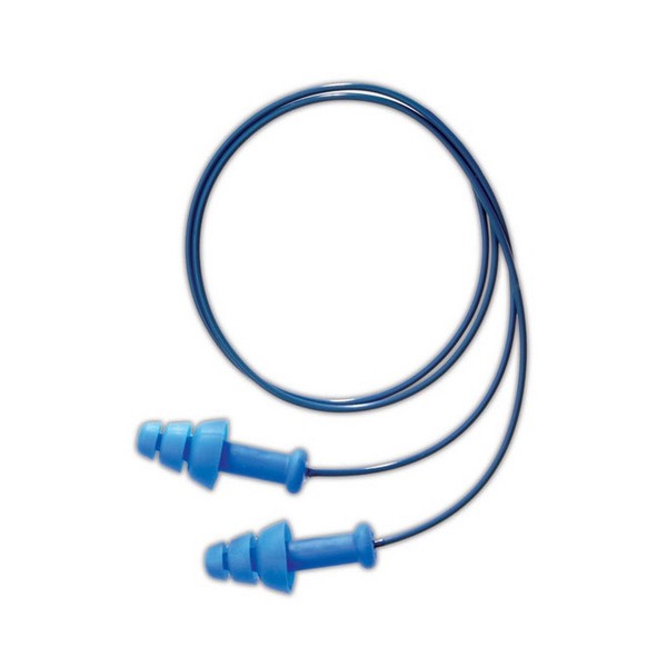 Honeywell SDT-30 Howard Leight SmartFit Detectable Reusable Foam Corded Earplugs, Thermoplastic, One Size Fits All, Blue (Pack of 100)