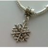 Handmade Christmas Snowflake Holiday Snow Charm Pendant For European Bracelet
