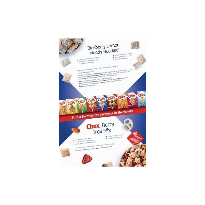 Blueberry Chex Cereal, Gluten Free Breakfast Cereal, Made with Whole