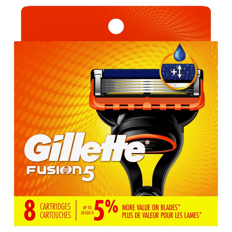 Gillette Fusion5 Mens Razor Blade Refills, 8 Count, Lubrastrip for
