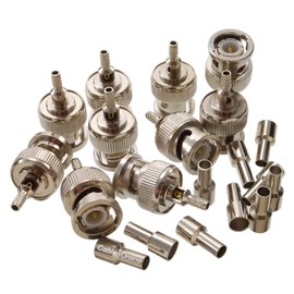 CablesOnline, 10-Pack BNC Male Crimp/Solder Type 50-ohm Connectors for RG316/RG174/LMR100 Coax Wire