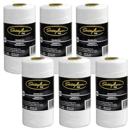 Stringliner 35753 Mason’s Line Replacement Rolls – 1 Lb. #18 Construction Replacement Roll Braided White 1000'. (6 Pack)