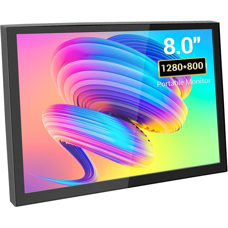 8 Inch Touch Screen Portable Monitor, Mini HDMI Display, 1280