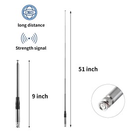 Long Range 27Mhz Telescopic CB Antenna BNC Connector for Cobra HH50WXST MRHH350FLT C75WXST HH38WXST Midland 75-822 75-785 MHS75 Uniden BC75XLT PRO401HH Handheld CB Radio Transceiver，Eifagur