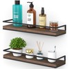 Meangood Floating Shelves Wall Mounted Set of 2, Rustic Wood
