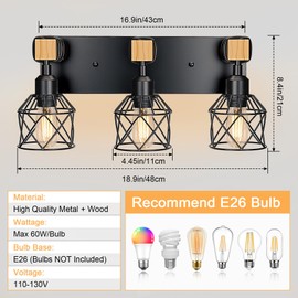 Weiyanfnr Bathroom Light Fixtures Vanity Lights for Bathroom Small Lamp Shades Vanity Lighting Fixtures Black Light Fixture Over Mirror