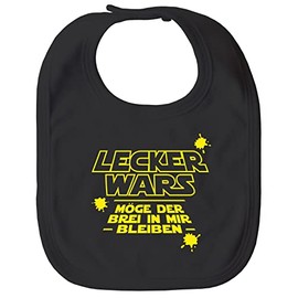 MoonWorks® Baby Bib Lecker Wars May the Brei Stay in Me Funny Sayings Film Quote Boys / Girls Cotton, Delicious Wars black