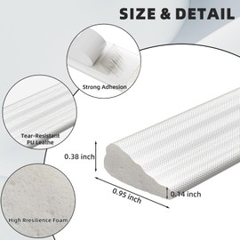 ESUFEIR 196" Wedge Window Weather Stripping Door Gap Filler,Adhesive Window Insulation for Winter Door Seal Strip,Soundproof Foam Tape for Frame,White