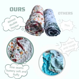 HawSkgFub Boho Beach Surfing Sun Mink Baby Blankets Dotted Backing Boy Shower Gift, Summer Blue Surf Board Camper Van Double Layer Nursery Swaddle, Soft Newborn Infant Toddler Bed Crib Bedding 30 x 40