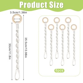 6 Pack Macrame Plant Hanger Indoor Hanging Planter Extenders Connectable Rope, Handmade Woven Hanging Basket Extension for Boho Home Decor