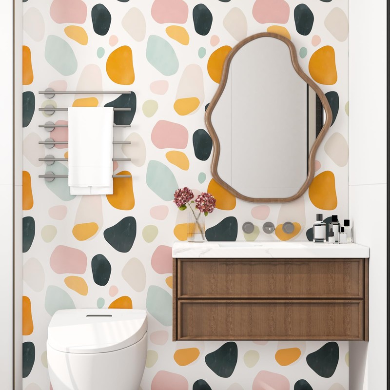 Fvlow Colorful Blocks Peel and Stick Wallpaper 17.4" x 118"