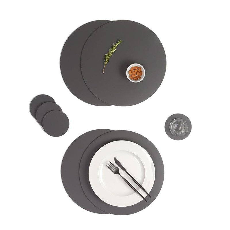 Vacavaliente Coaster, Recycled Leather, Grey