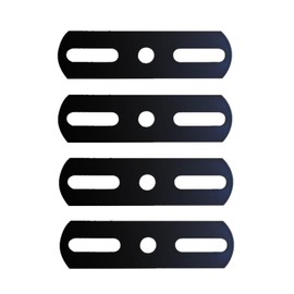 ZWxqysp 4 Pcs Black 4.33" Heavy Duty Metal Steel Repair Fixing Bracket Connector Adjustable Flat Mending Plate for Wood, Furniture
