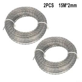 2 Sets Core Reinforced Strimmer Line 2.0-3.0mm x 15m (30m) Line Spool for Professional Brush Cutter (15m x 2mm x 2pcs)