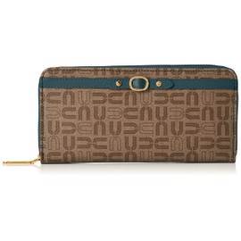 You By Ungaro UULW2DT2 Long Wallet, Reel, Original Logo, Printed Pattern, PVC Cowhide Leather Combination, Scratch-resistant Material, Round Zipper, Slim Wallet, Women's, Compact, Functional, Storage