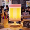 Gerrii 9.84 Inch Pencil Lamps Rechargeable with Wooden Base and