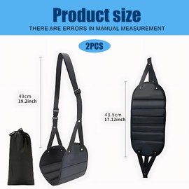 2PCS Foot Hammock for Flight, Best Airplane Gadgets, Plane Essentials, Ergonomic Support for Long Flights, 49 x 43.5cm Foot Rest, Portable Leg Hammock for Airplane Travel(Black)
