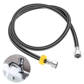 DRELD 1 x Flex Hose Fitting, Stainless Steel Connection Hose G1/2 Inch x G1/2 Inch, Reinforced Hose Tap, Shower Braid Flexible Hose for Tap Mixer Tap (120 cm)