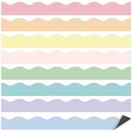 Qeeenar 24 Pcs Magnetic Borders for Classroom Bulletin Board Borders Magnetic Whiteboard Classroom Strips for Office Chalkboard Decoration(Macaron Color)