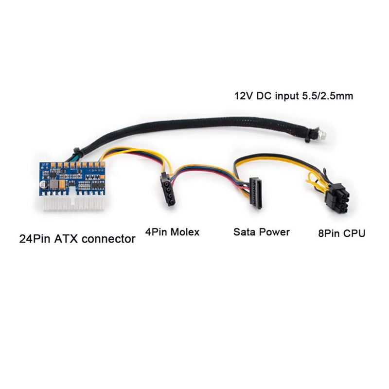 RGEEK 24pin DC ATX PSU 12V DC Input 250W Peak