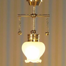 The Dolls House Emporium Dollhouse  Miniature Tulip Ceiling Light Large Hanging Electric 1:12 Scale 12v