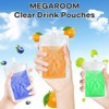 MEGAROOM transparente Getränkebeutel, 30p 380 ml, trinkbeutel mit Kappen und
