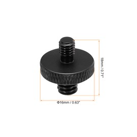 MECCANIXITY Mic Stand Adapter 1/4 Male to M8 Male Double Sides Camera Screw Aluminum Alloy for Microphone Tripod Stand Mount, Black