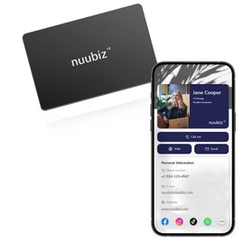 NUUBIZ NFC Business Card with QR Code – No App, No Subscription –Create Your Digital Business Card in Minutes & Update Anytime – Tap to Share & Networking – One-Tap Save for Recipients