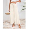 Fiona Jolin Womens Cotton Linen Pants Summer Casual Beach Pants
