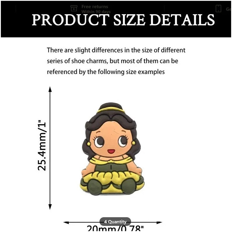 Unbranded $2.99 for ONE PC FREE SHIPPING Princess shoe charms