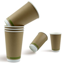 Mat Board Center, 16 Oz. Dual Insulated Paper Coffee Cups, Hot Cup, Hot/Cold Beverage Drinking Cups for Water, Suitable Party, Picnic, Travel, Sturdy And Thick (25 Count)