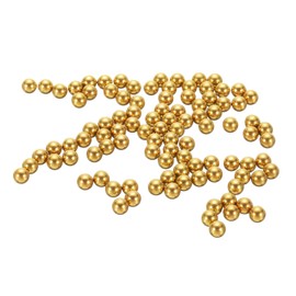 sourcing map 100 Pcs Precision Solid Brass Bearing Balls 4.5mm Industrial Brass Ball Spheres for Machinery, Automotive, and DIY (H62 Brass)