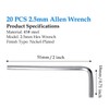 Bivethoi 20 PCS 2.5mm Allen Wrench L-Shaped Hex Key Wrench,