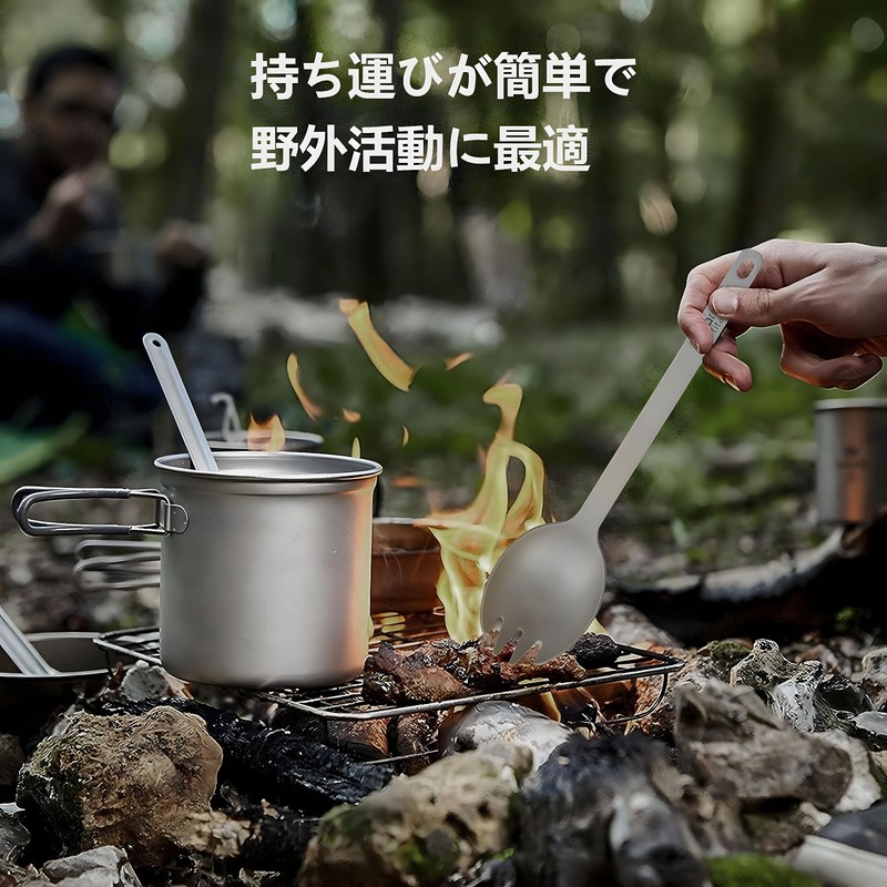 (Pure Titanium) Ultra Lightweight Portable Titanium Spoon & Fork Cutlery