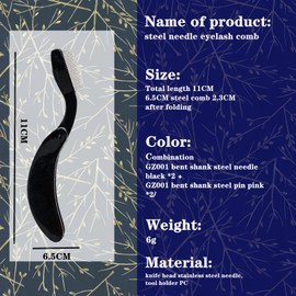4 Packs Folding Eyelash Comb, Stainless Steel Teeth Eyebrow Comb Lash and Brow Makeup Brush
