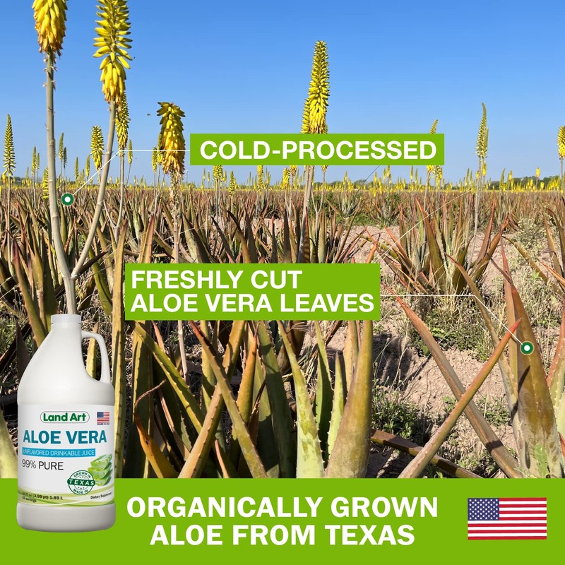 Land Art - Pure Aloe Vera Juice Unflavored – Cold-Processed