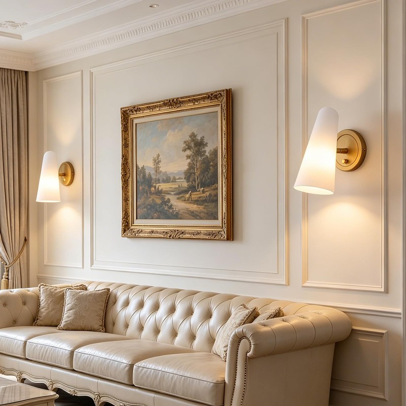 BAODEN Rotatable Frosted Milk White Glass Wall Sconces Lighting Modern