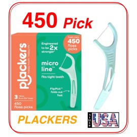 Plackers 450 CT, Plackers Micro Mint Dental Floss Tooth Picks Plastic Oral Teeth Flossers