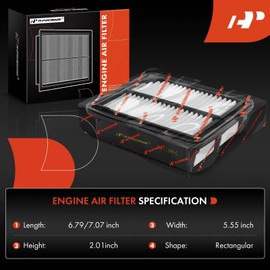 A-Premium 2-PC Engine Air Filter Compatible with Honda Model - Accord 2014-2015 2017-2023(Hybrid Only), CR-V 2020-2022(Hybrid Only) - L4 2.0L, FULL HYBRID EV-GAS (FHEV) - Replace# CA11399, 172205K0A00