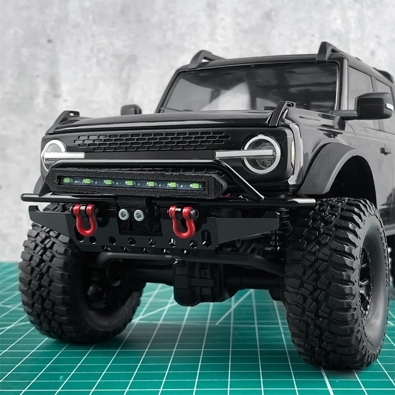 RCLIONS Aluminum Front and Rear Bumper Set Upgrades for TRX4M