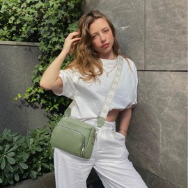 MUIIKOLA Women's Shoulder Bag, Crossbody Bag, Women's Small, Women's Shoulder Bags, PU Leather, Women's Shoulder Bag with Adjustable Shoulder Strap, A-light green, Minimal