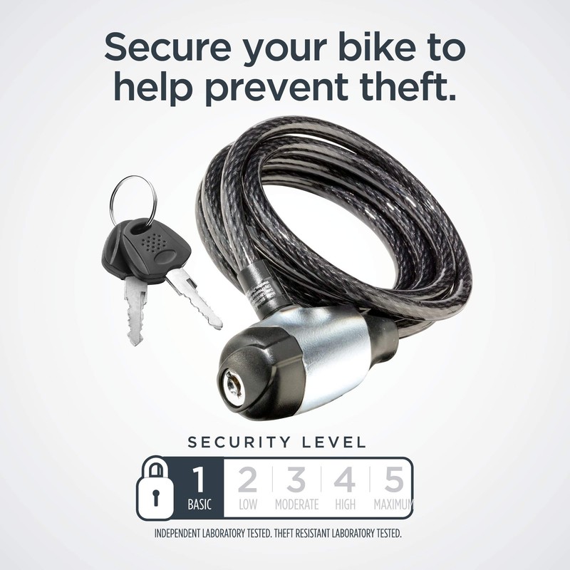 Schwinn Bike Cable Lock with Keys, 6 ft x 8