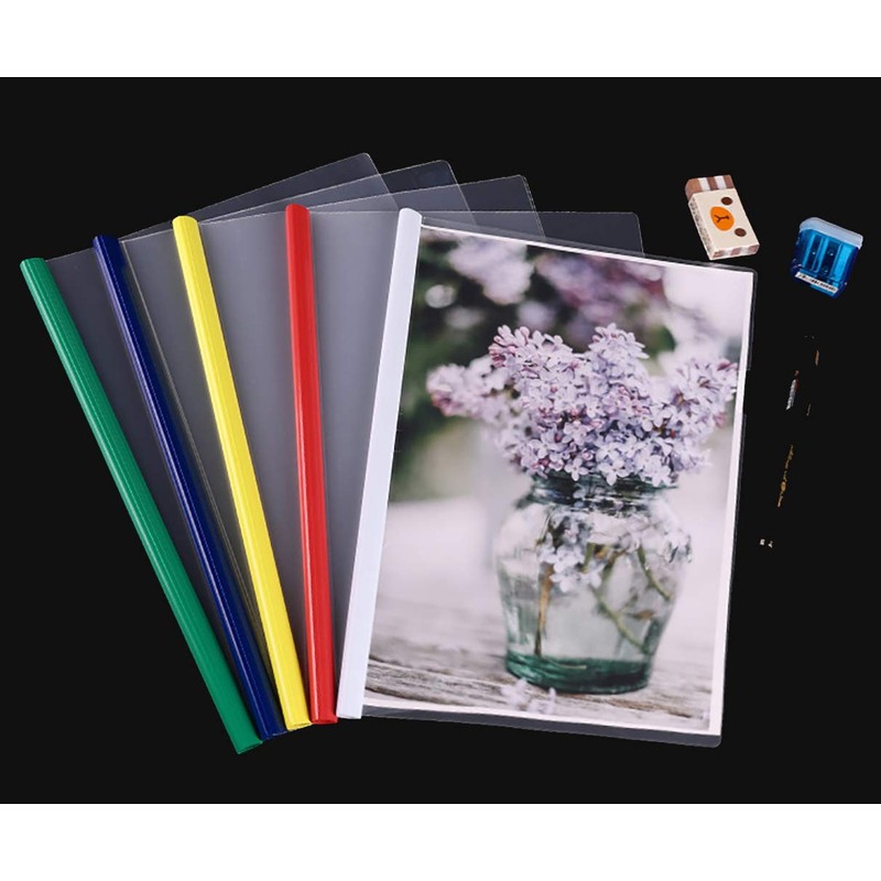 10pcs A4 Clear Clip Bar Files Report Project Presentation Slide