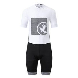 UGLY FROG Men's Racesuit, Short Sleeve Top+Short Legs Cycle Race Swim Bike Run Triathlon Suit, Padded, Pockets, UPF 50+