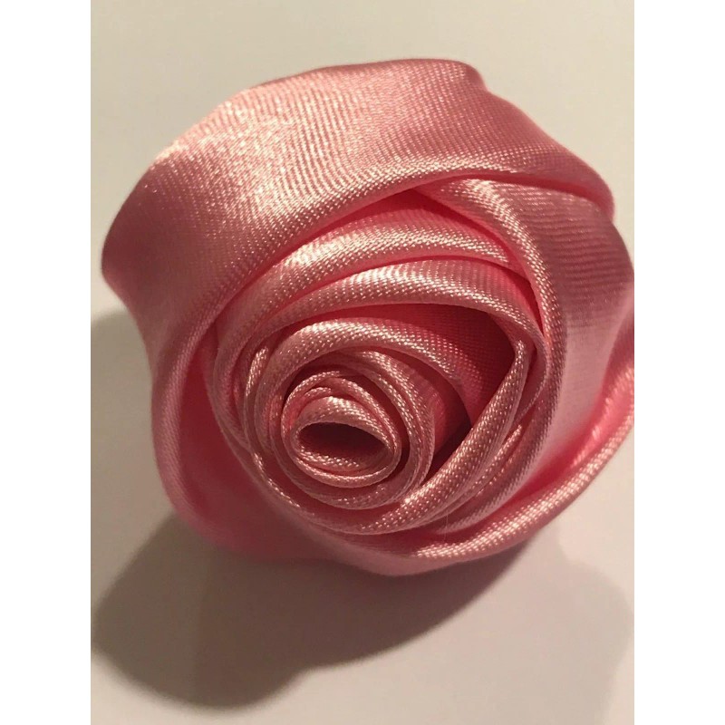 Unbranded Rose Shaped Lapel Stud Pin - Bright Pink Silky
