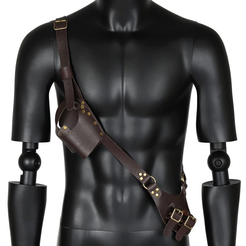 IBLUELOVER Medieval Leather Sword Frog Adjustable Viking Sword Holster Holder